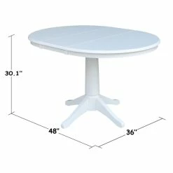Outlet ✔️ The Gray Barn Fairy Glen 36-inch White Round Pedestal Table With 12-inch Leaf White Counter Height 🎉 -The Gray Barn Shop unnamed file 1008