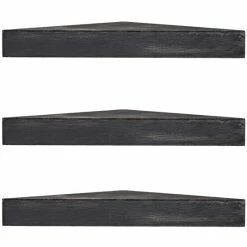 Best Pirce 🤩 The Gray Barn Haven Rustic Wood Floating Black Corner Shelves (Set Of 3) 🎁