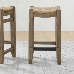 Best deal ❤️ The Gray Barn Enchanted Acre 26-inch Wood Counter Height Stool With Rush Seat 🎁