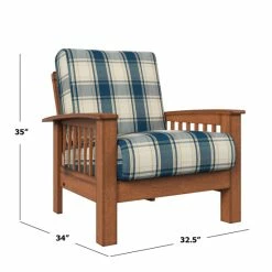 Coupon 🎉 The Gray Barn Blue Plaid Mission Style Arm Chair 🔔 -The Gray Barn Shop unnamed file 1121