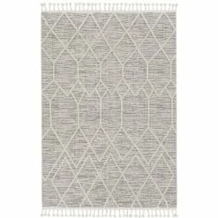 Budget 😀 The Gray Barn Courtenay Textured Abstract Boho Rug With Fringe 🌟
