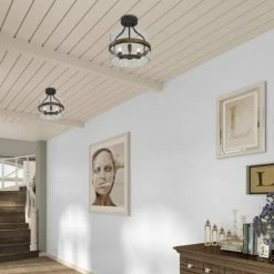 Coupon 🔔 The Gray Barn Modern Farmhouse 3-Light Flush Mount With Clear Glass Shade Black. ❤️ -The Gray Barn Shop unnamed file 1264