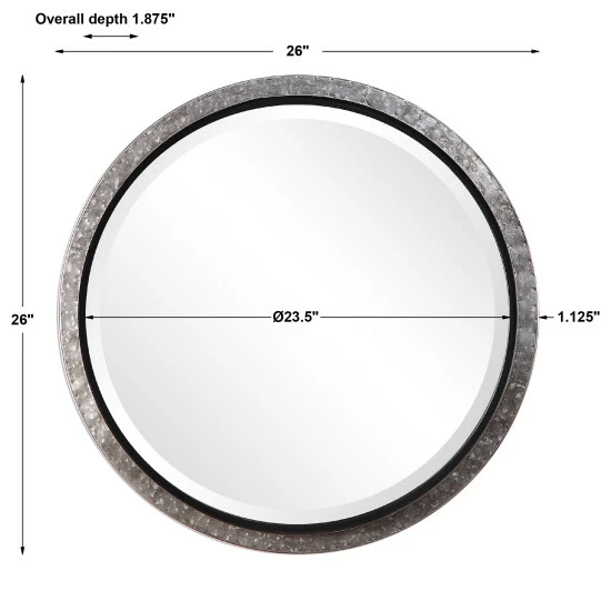 Best deal ✔️ The Gray Barn Wilset Galvanized Metal And Nailhead Round Wall Mirror - Antique Silver - 26x26x1.875 ✨ 10 Best deal ✔️ The Gray Barn Wilset Galvanized Metal And Nailhead Round Wall Mirror - Antique Silver - 26x26x1.875 ✨ - Image 8