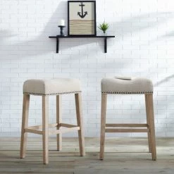 Outlet 🧨 The Gray Barn Overlook Upholstered Backless Bar Stool (Set Of 2) Grey 😉 -The Gray Barn Shop unnamed file 129