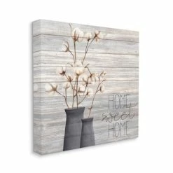 Discount 👏 The Gray Barn Home Sweet Home Cotton Flowers In Vase Canvas Wall Art - Multi-Color 😉