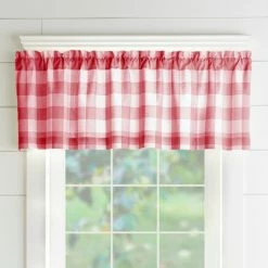 Budget ⌛ The Gray Barn Emily Gulch Buffalo Check Kitchen Window Valance - 60" W X15" L Black/white ⌛ -The Gray Barn Shop unnamed file 1344