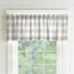 Budget ⌛ The Gray Barn Emily Gulch Buffalo Check Kitchen Window Valance - 60" W X15" L Black/white ⌛ -The Gray Barn Shop unnamed file 1345