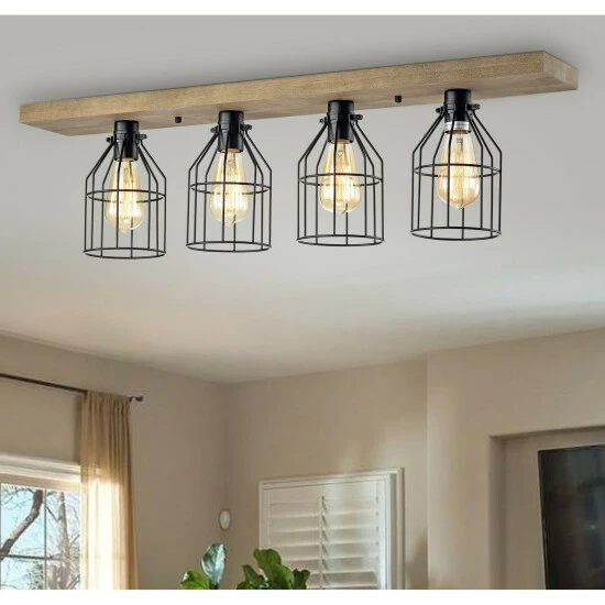 Deals 𧨠The Gray Barn Daisy Road 4-light Wood And Metal Cage Linear Flush Mount π 3 Deals 𧨠The Gray Barn Daisy Road 4-light Wood And Metal Cage Linear Flush Mount π