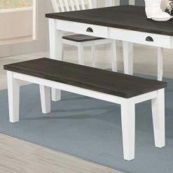Deals 🛒 The Gray Barn Blue Dasher Espresso And Antique White Rectangular Bench - 54" X 15" X 18.25" 🔔