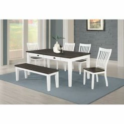 Deals 🛒 The Gray Barn Blue Dasher Espresso And Antique White Rectangular Bench - 54" X 15" X 18.25" 🔔 -The Gray Barn Shop unnamed file 1448