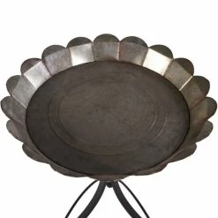 New 🛒 The Gray Barn Wild Cherry Small Tri-Pod Curved Metal Accent With Petal Galvanized Top Tray 💯 -The Gray Barn Shop unnamed file 1494