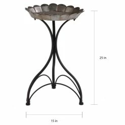 New 🛒 The Gray Barn Wild Cherry Small Tri-Pod Curved Metal Accent With Petal Galvanized Top Tray 💯 -The Gray Barn Shop unnamed file 1498