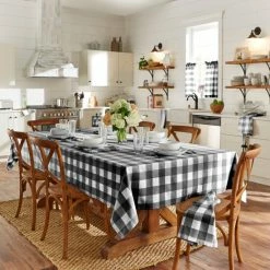 Brand new π The Gray Barn Emily Gulch Buffalo Check Tablecloth Gray/white π₯