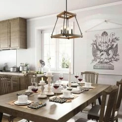 Coupon 🎉 The Gray Barn Modern Farmhouse 4-Light Chandelier Lantern Pendant Lights For Dining Room - L15.7"xW15.7"xH16.9" ✨ -The Gray Barn Shop unnamed file 1517