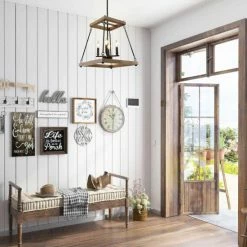 Coupon 🎉 The Gray Barn Modern Farmhouse 4-Light Chandelier Lantern Pendant Lights For Dining Room - L15.7"xW15.7"xH16.9" ✨ -The Gray Barn Shop unnamed file 1518