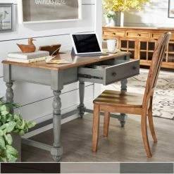 Brand new 🎁 The Gray Barn Sunny Banks Antique 1-drawer Desk With Charging Station Antique White 😍