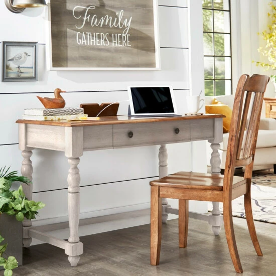 Brand new 🎁 The Gray Barn Sunny Banks Antique 1-drawer Desk With Charging Station Antique White 😍 4 Brand new 🎁 The Gray Barn Sunny Banks Antique 1-drawer Desk With Charging Station Antique White 😍 - Image 2