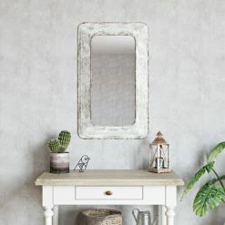 Deals 🔥 The Gray Barn Pollyanna Farmhouse Wall Mirror - 31.5"H X 19"W X 2.5"D (Mirror Only: 24"H X 12"W) ⌛