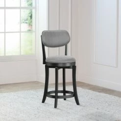 Wholesale 👏 The Gray Barn Chatterly Wood Upholstered Swivel Counter Stool - 38.25H X 20W X 17.5D; Seat Height: 25.5H 👏