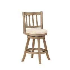 Best Pirce 🔥 The Gray Barn Parker Swivel 24-inch Counter Stool Driftwood Wire-brush 🤩