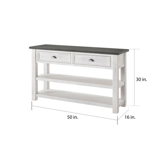Cheap π The Gray Barn Downington Solid Pine 2-drawer Sofa Console Table Cream White And Brown β¨ 4 Cheap π The Gray Barn Downington Solid Pine 2-drawer Sofa Console Table Cream White And Brown β¨ - Image 2