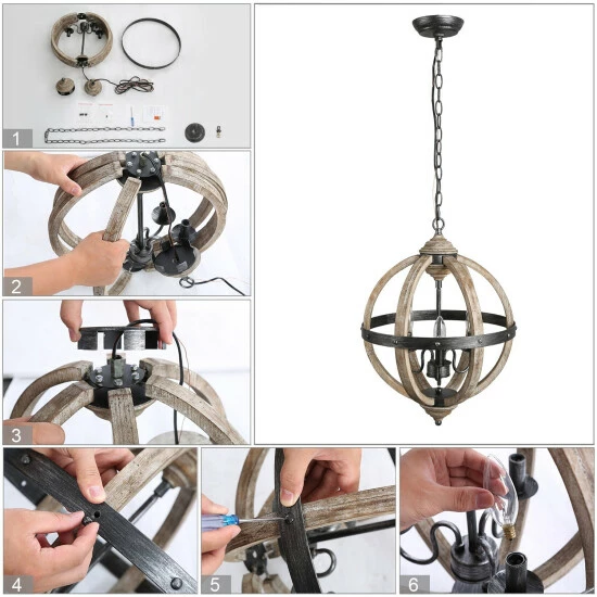 Best reviews of π The Gray Barn Globe Farmhouse Pendant Lighting With Distressed Wood For Kitchen Island - W 15.7"x H 21.5" 𧨠10 Best reviews of π The Gray Barn Globe Farmhouse Pendant Lighting With Distressed Wood For Kitchen Island - W 15.7"x H 21.5" 𧨠- Image 8