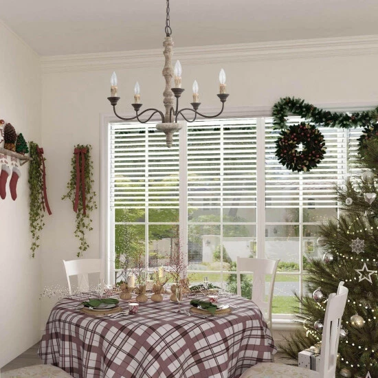 Promo β€οΈ The Gray Barn Farmhouse 5-Light Chandelier French Country Wood Light Fixture For Living Room - D23"XH24.5" π₯ 5 Promo β€οΈ The Gray Barn Farmhouse 5-Light Chandelier French Country Wood Light Fixture For Living Room - D23"XH24.5" π₯ - Image 3