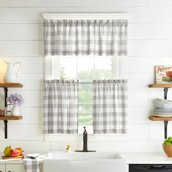 New β€οΈ The Gray Barn Emily Gulch Buffalo Check Kitchen Window Tier Set Blue/white π 3 New β€οΈ The Gray Barn Emily Gulch Buffalo Check Kitchen Window Tier Set Blue/white π