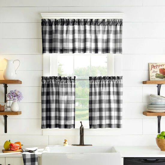 New β€οΈ The Gray Barn Emily Gulch Buffalo Check Kitchen Window Tier Set Blue/white π 5 New β€οΈ The Gray Barn Emily Gulch Buffalo Check Kitchen Window Tier Set Blue/white π - Image 3