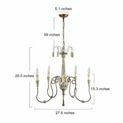 Hot Sale 🛒 The Gray Barn Ingleside 5-Light Distressed Wood Chandelier - W27.5"x H28.5" 👏 -The Gray Barn Shop unnamed file 1993