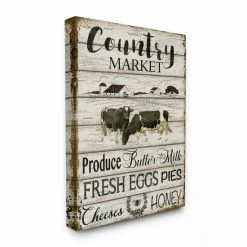 Wholesale 💯 The Gray Barn Farmhouse Planked Country Market Sign Canvas Wall Art - Multi-Color 🥰