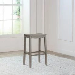 Best Pirce 💯 The Gray Barn Hillsdale Furniture Fiddler Wood Backless Bar Height Stool, Aged Gray - 30"H X 18"W X 12"D ⌛