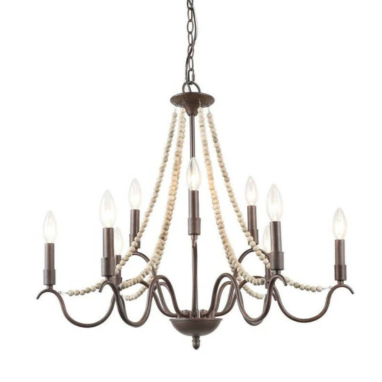 Promo π The Gray Barn Windy Bracken 9-light Wood Beaded French Country Chandelier - D28"xH25.5" π₯° 10 Promo π The Gray Barn Windy Bracken 9-light Wood Beaded French Country Chandelier - D28"xH25.5" π₯° - Image 8
