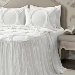 Promo 😀 The Gray Barn Peony Grove Ruffled Embroidery 3-piece Bedspread Set White 🔥 -The Gray Barn Shop unnamed file 2171