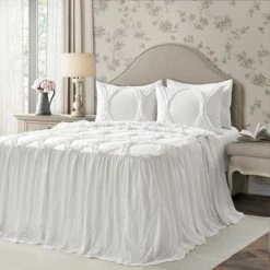 Promo 😀 The Gray Barn Peony Grove Ruffled Embroidery 3-piece Bedspread Set White 🔥 -The Gray Barn Shop unnamed file 2173