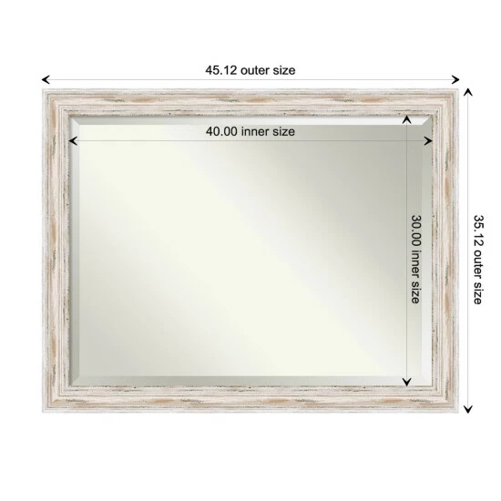 Buy π The Gray Barn Autumn Avenue Oversized Large White Wash Bathroom Mirror, 45 X 35 - 45 X 35-inch π 6 Buy π The Gray Barn Autumn Avenue Oversized Large White Wash Bathroom Mirror, 45 X 35 - 45 X 35-inch π - Image 4