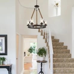 Promo 🔔 The Gray Barn Flying Turtle Retro Rustic 6-Light Chandelier With Glass Shade - D25" X H44" 😉 -The Gray Barn Shop unnamed file 2268