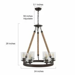Promo 🔔 The Gray Barn Flying Turtle Retro Rustic 6-Light Chandelier With Glass Shade - D25" X H44" 😉 -The Gray Barn Shop unnamed file 2270