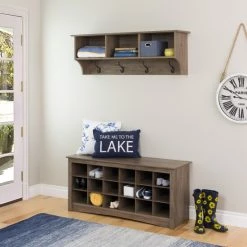 Promo 😀 The Gray Barn Waggoner Drifted Grey Cubbie Storage Bench 🔔 -The Gray Barn Shop unnamed file 2289