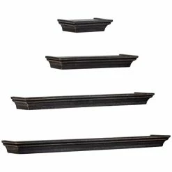 Best reviews of 😀 The Gray Barn Norwich Black Floating Shelves With Crown Molding (Set Of 4) 🔔