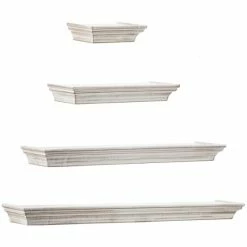 Best deal ⭐ The Gray Barn Norwich Whitewashed Floating Shelves With Crown Molding (Set Of 4) 👍