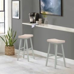 Coupon 🔔 The Gray Barn Nettle Bank Wood Backless Bar Height Stool, Light Aged Blue - 29H X 18W X 17.5D 🥰 -The Gray Barn Shop unnamed file 2334