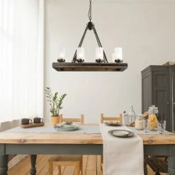 Discount 🥰 The Gray Barn Farmhouse 8-Light Wood Chandelier Island Lights For Dining Room - L29.9"xW13"xH22.8" 🤩 -The Gray Barn Shop unnamed file 2356