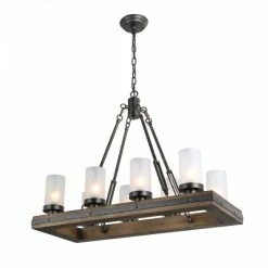 Discount 🥰 The Gray Barn Farmhouse 8-Light Wood Chandelier Island Lights For Dining Room - L29.9"xW13"xH22.8" 🤩 -The Gray Barn Shop unnamed file 2360