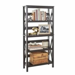 Buy 🔔 The Gray Barn Xanadu Hill X-frame Bookshelf Black Walnut 🥰 -The Gray Barn Shop unnamed file 2388
