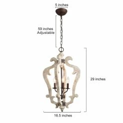 Best Pirce 🛒 The Gray Barn Hester Gulch 3-light Wood Chandelier Foyer Hanging Lantern - W 16.5"x H 29" 🧨 -The Gray Barn Shop unnamed file 2486