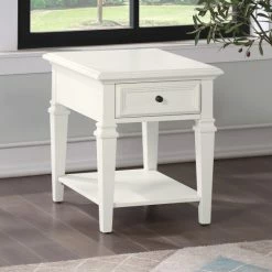 Flash Sale 🔔 The Gray Barn Castana Modern Farmhouse Soft White End Table ✨