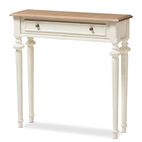Promo π The Gray Barn Keene French Provincial Style Weathered Oak And White Wash Distressed Finish Wood Console Table π 5 Promo π The Gray Barn Keene French Provincial Style Weathered Oak And White Wash Distressed Finish Wood Console Table π - Image 3