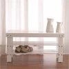 New 🥰 The Gray Barn Waggoner Solid Wood 👟 Shoe Bench White 😍