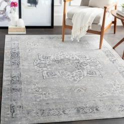 Best Pirce 🌟 The Gray Barn Earth Dance Updated Traditional Area Rug Light Grey ✔️